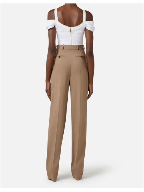 GABARDINE TROUSERS ELISABETTA FRANCHI | PA17661E2229 argilla